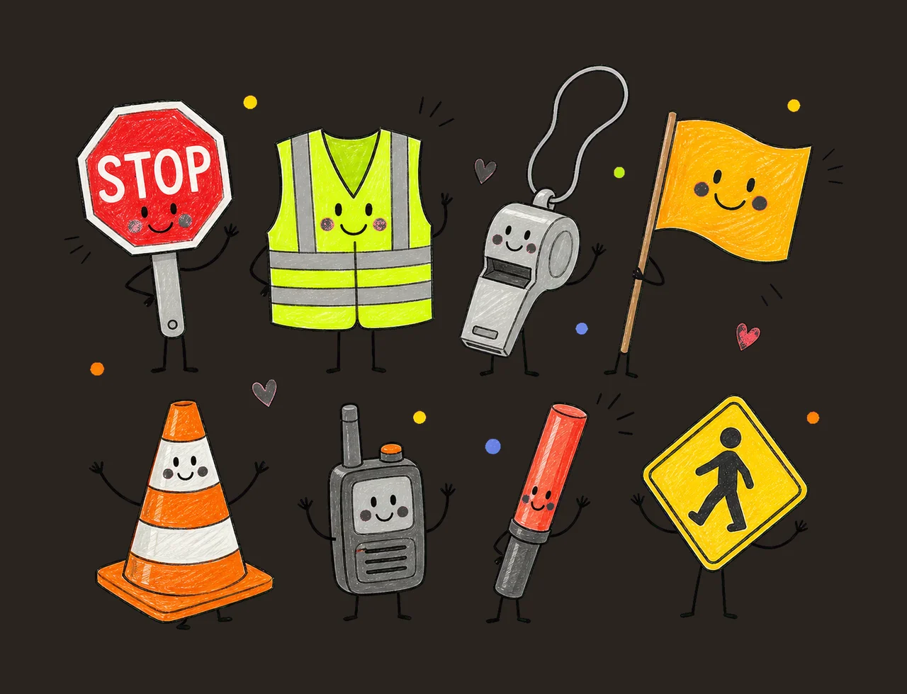 Crossing Guard School Employee Doodles Cute Variation C contrast preview thumbnail
