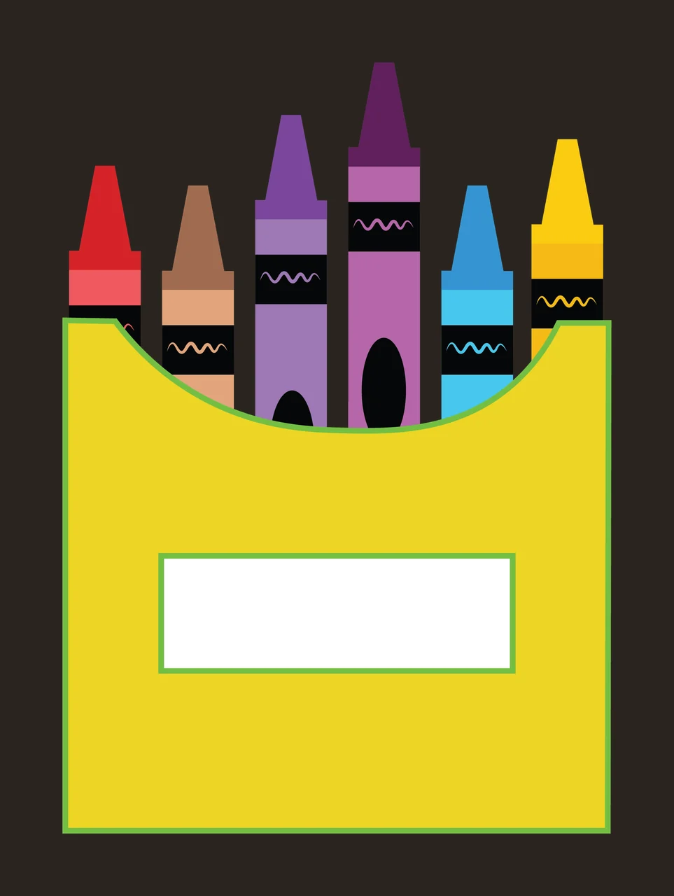 Crayons In Yellow Box With Banner of white rectangular contrast preview thumbnail