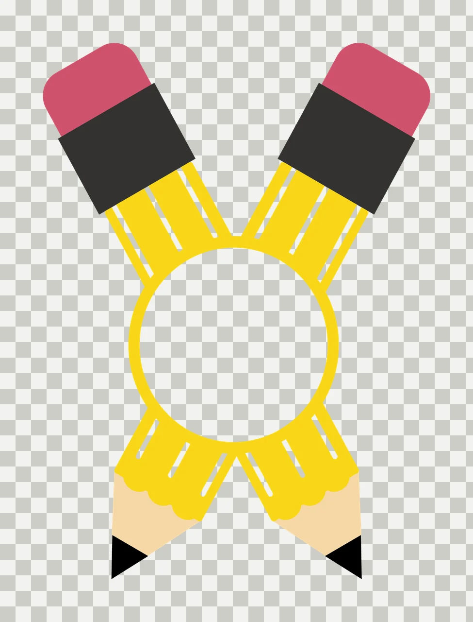 School Pencils Crossed With Circle Frame transparency and detail preview thumbnail