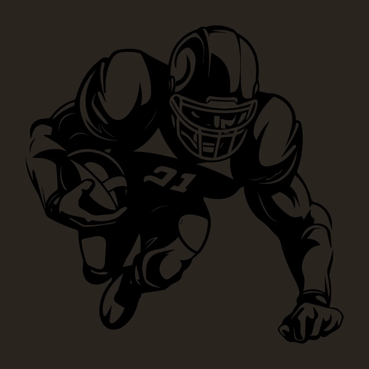Football Player 31 American In Tackle Position tackling person contrast preview thumbnail