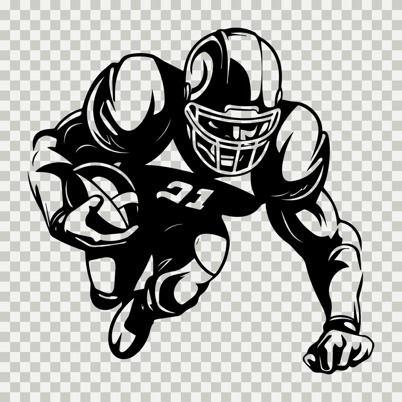 Football Player 31 American In Tackle Position tackling person transparency and detail preview thumbnail
