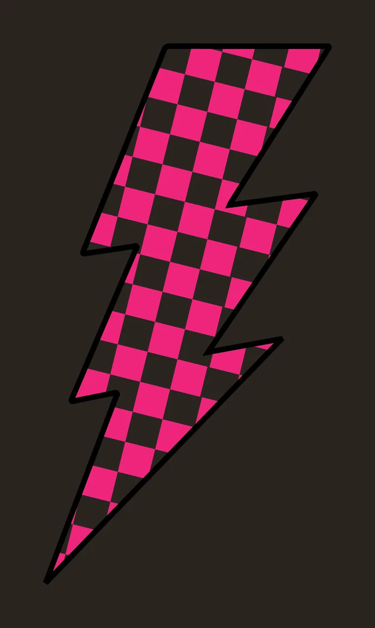 Lightning Bolt Shape Filled With A Checkered Pattern black contrast preview thumbnail
