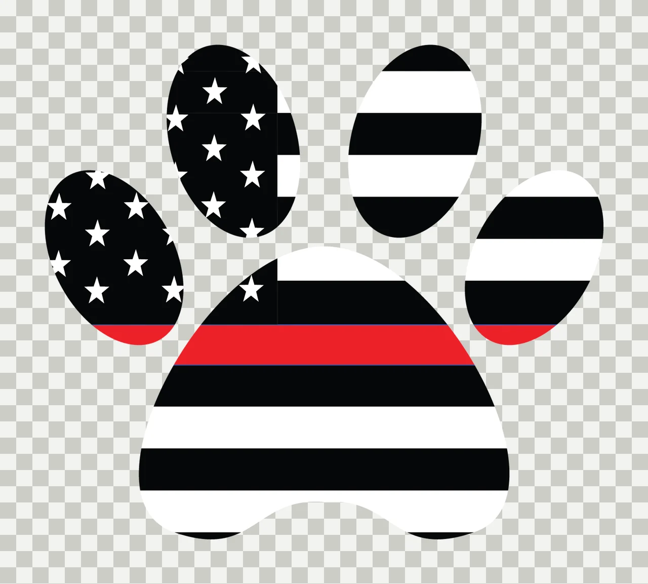 Paw Print With Star Pattern patterned toes stars horizontal lines transparency and detail preview thumbnail