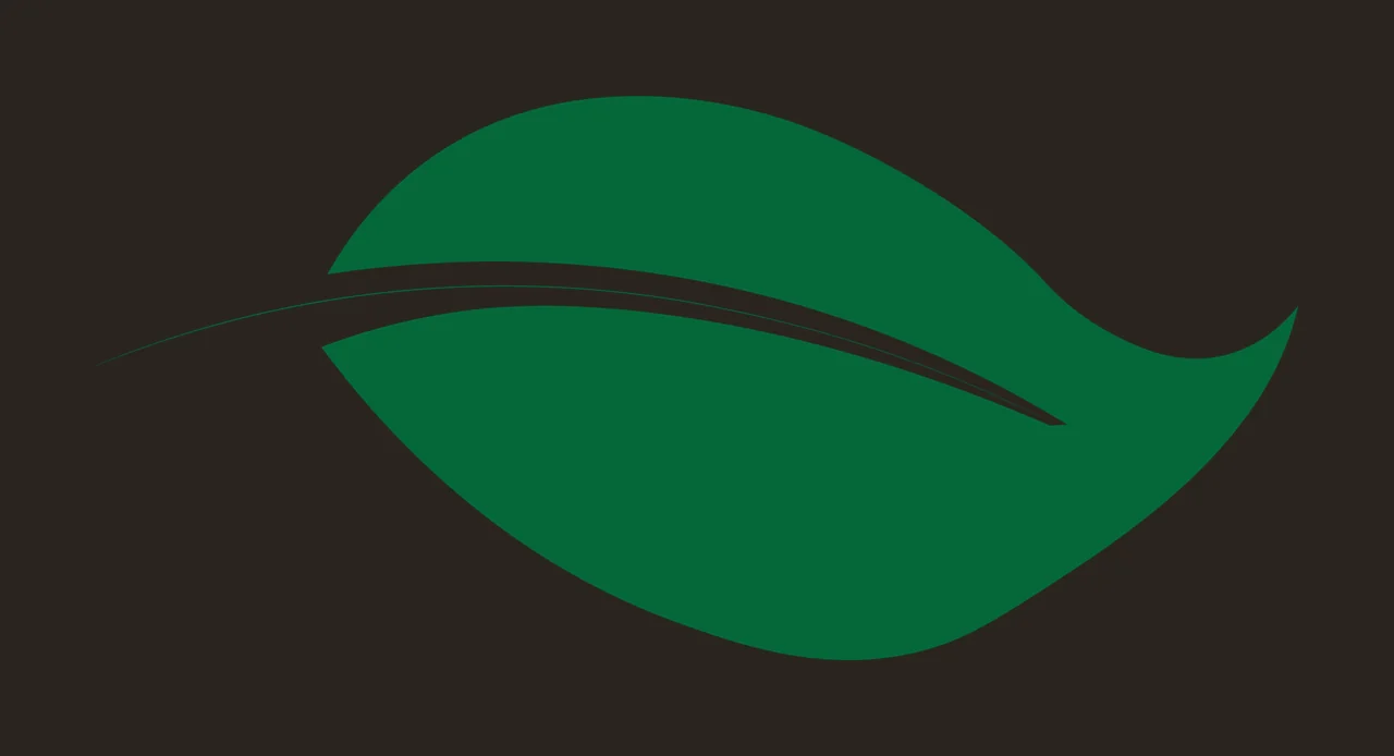 Stylized Black Leaf Silhouette With A Single Curved vein graphic icon contrast preview thumbnail