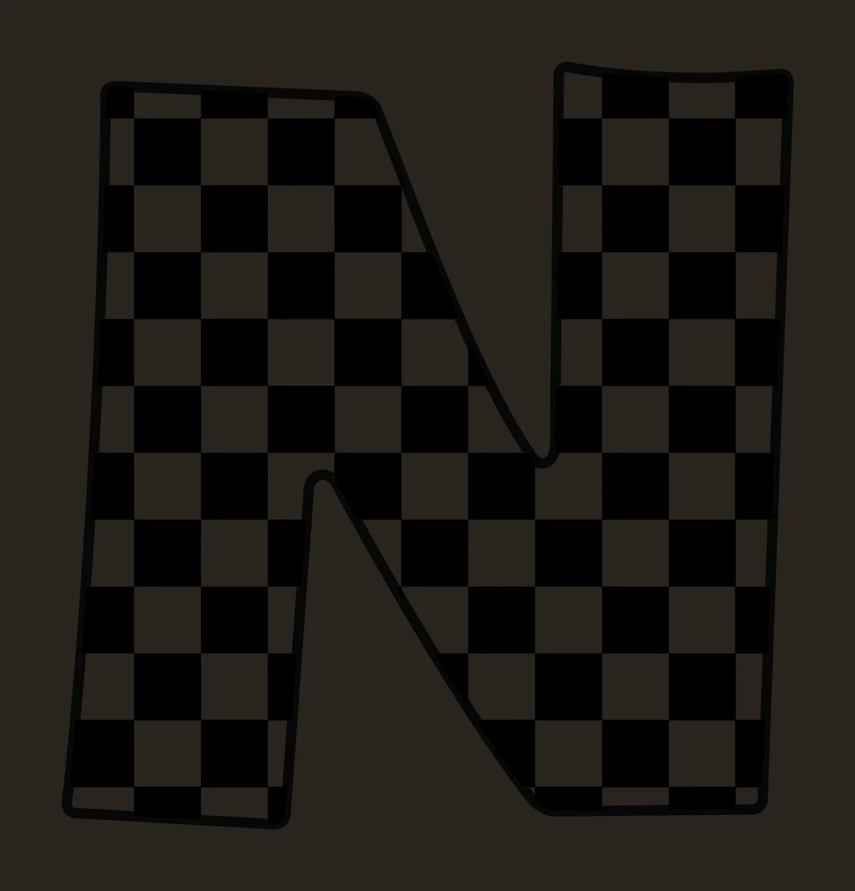 Can Glass Wrap Letter N Black And White contrast preview thumbnail