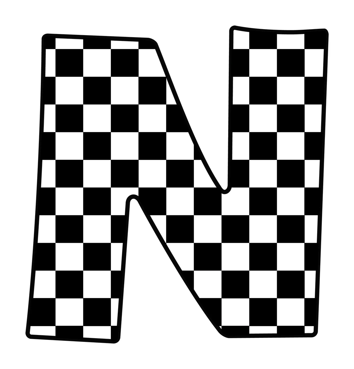 Can Glass Wrap Letter N Black And White
