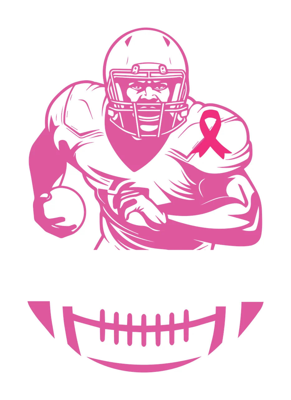 Football Player Ribbon Emblem Design holding helmet black and white