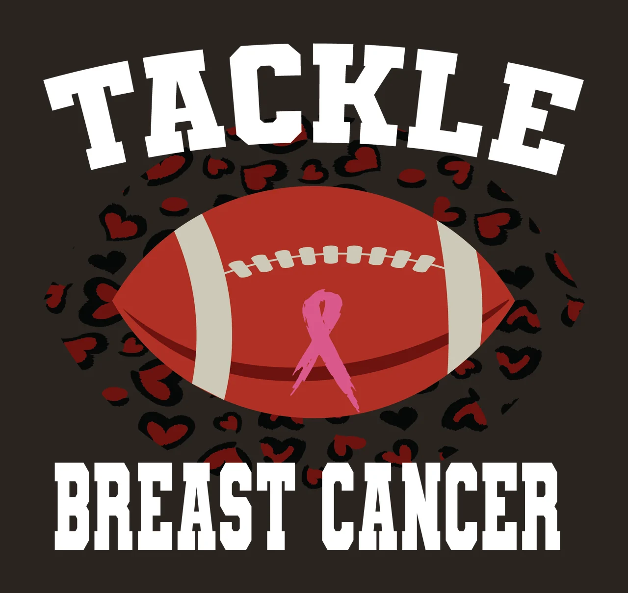 Tackle Breast Cancer Heart And Text football design hearts contrast preview thumbnail