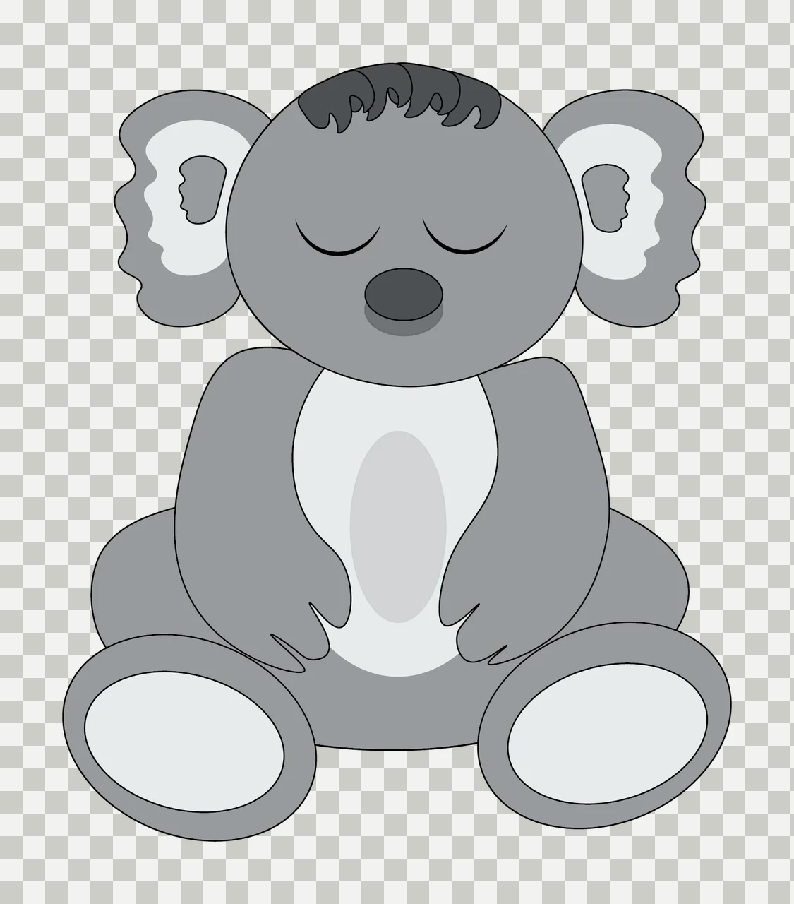 Animal Black Silhouette Teddy Bear Icon sitting toy 7 F16 HUGE transparency and detail preview thumbnail