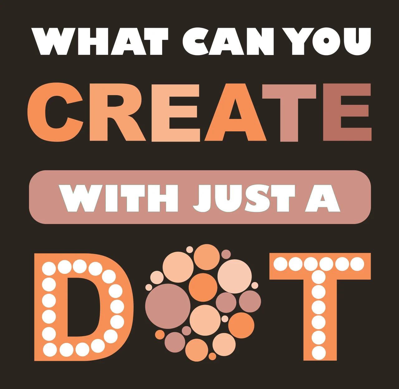 Dot Typographic Art typography spelling words circles horizontal line contrast preview thumbnail