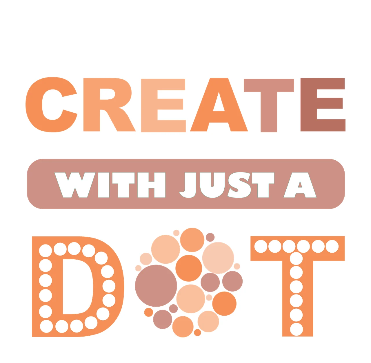 Dot Typographic Art typography spelling words circles horizontal line