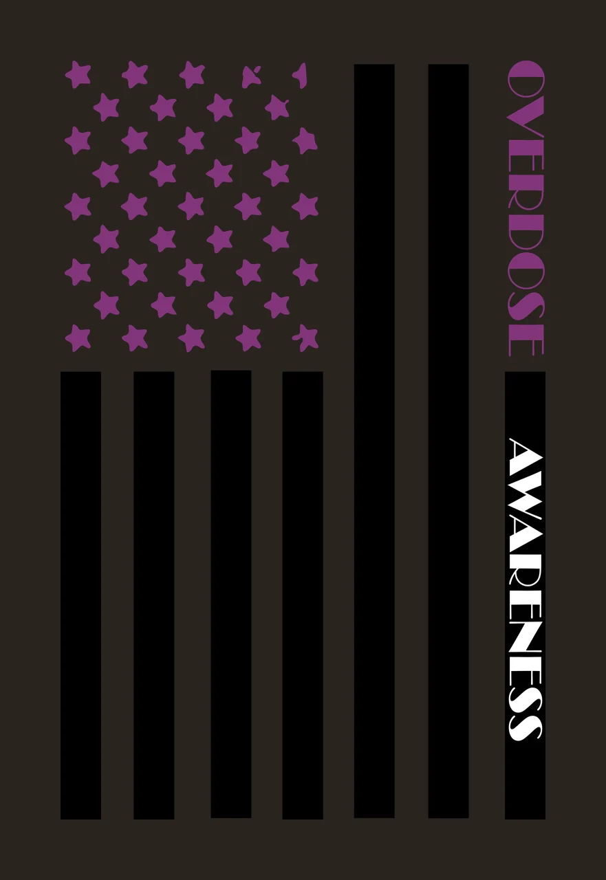 Overdose Flag With Vertical Stripes stars silhouette black contrast preview thumbnail