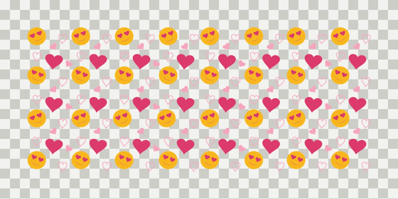 Can Glass Wrap Repeating Pattern Of Hearts heart smiley face transparency and detail preview thumbnail