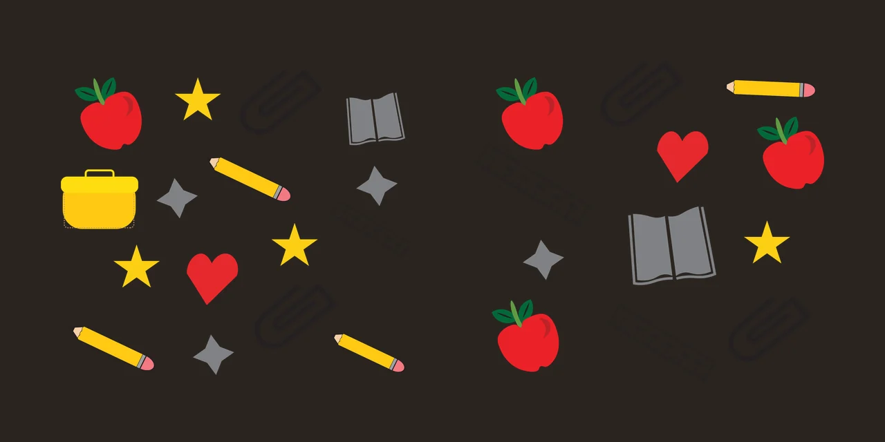 Can Glass Wrap School Supplies Icons In Black scattered apple contrast preview thumbnail