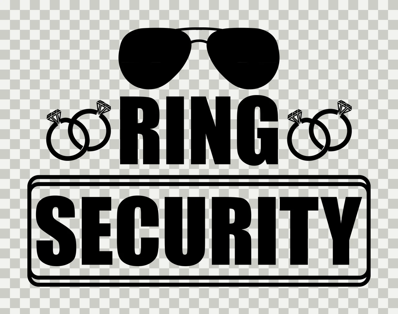 Ring Security Sunglasses And Rings typography black white plain transparency and detail preview thumbnail