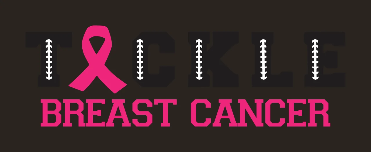 Tackle Breast Cancer Text With Ribbon typography black plain contrast preview thumbnail