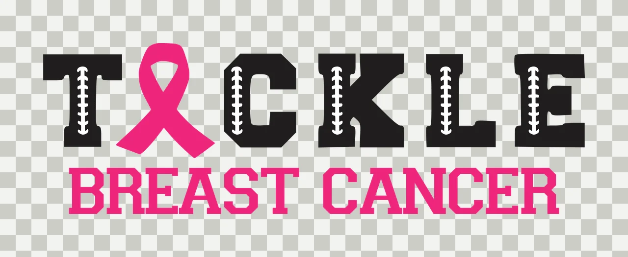 Tackle Breast Cancer Text With Ribbon typography black plain transparency and detail preview thumbnail