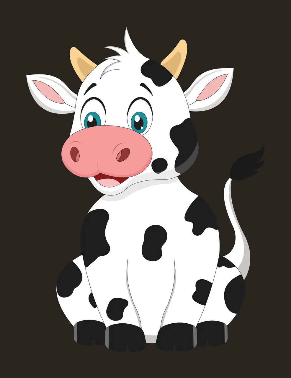 Cow Silhouette In Sitting Position black plain animal cute contrast preview thumbnail