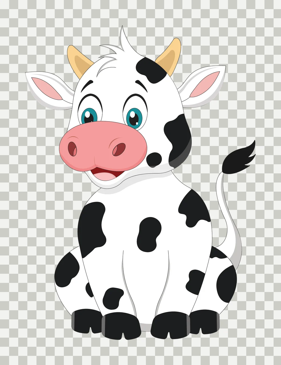 Cow Silhouette In Sitting Position black plain animal cute transparency and detail preview thumbnail