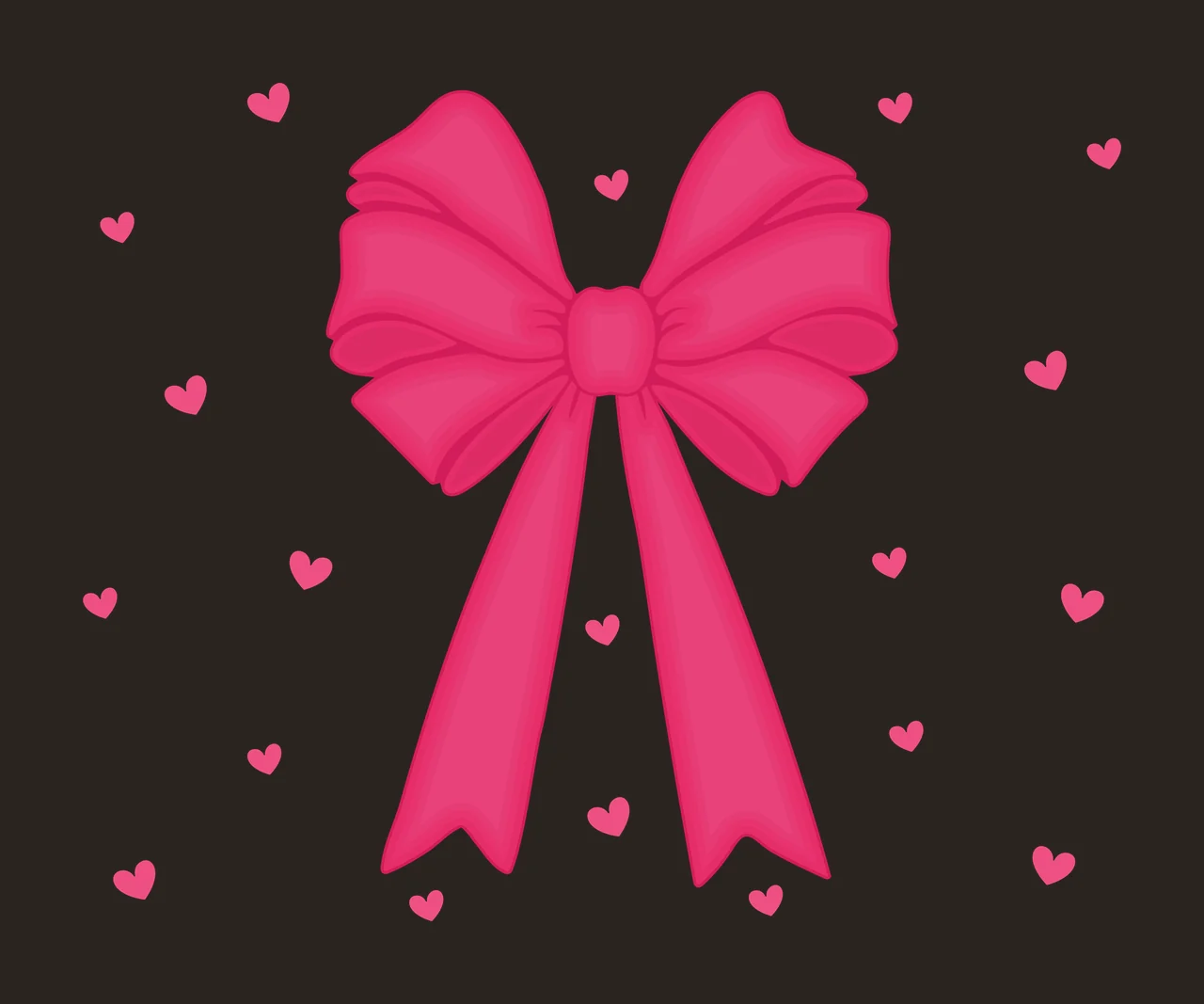 Bow Black And Heart Pattern ribbon hearts silhouette white contrast preview thumbnail