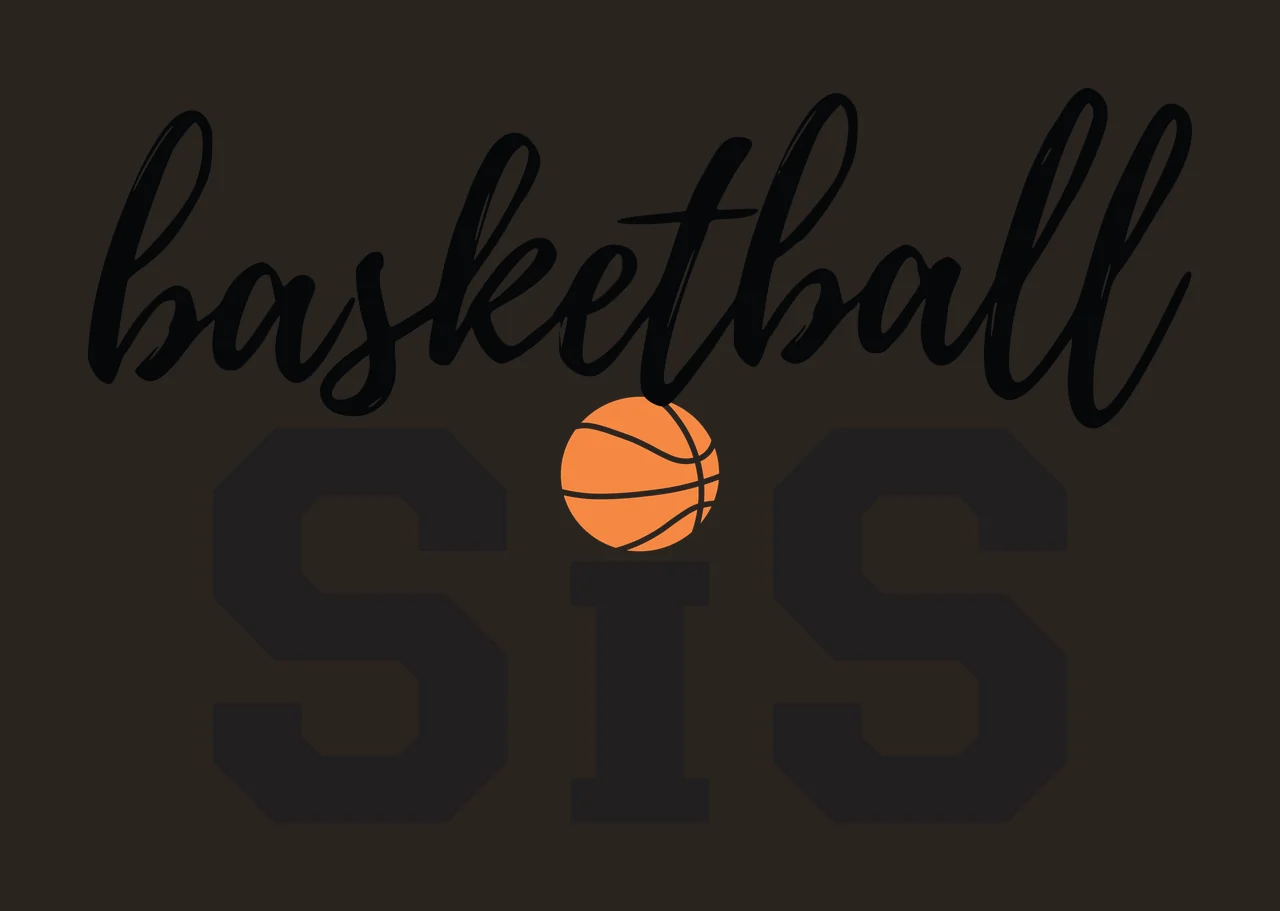Basketball Sis Black And White Graphic sport typography 1 4 contrast preview thumbnail