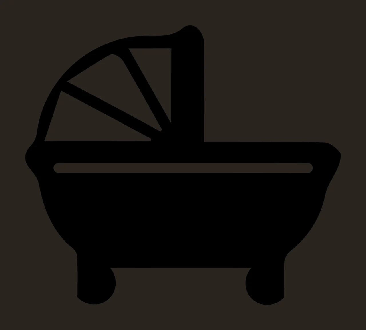 Baby Carriage With Canopy And Wheels In Black contrast preview thumbnail