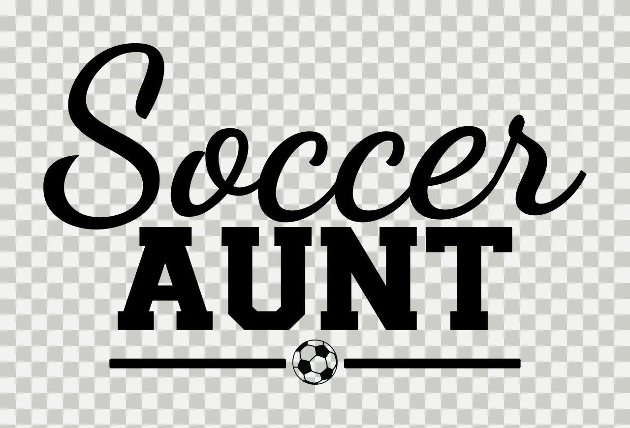 Soccer Aunt Text With A Ball And Horizontal lines typography transparency and detail preview thumbnail