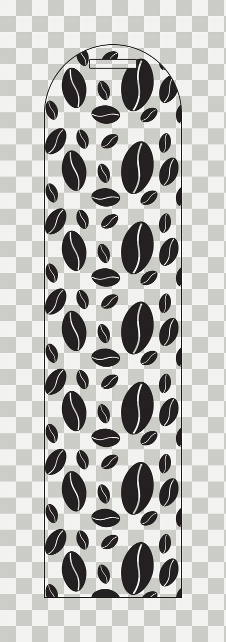 Coffee Bean Pattern On Vertical Card beans scattered black transparency and detail preview thumbnail
