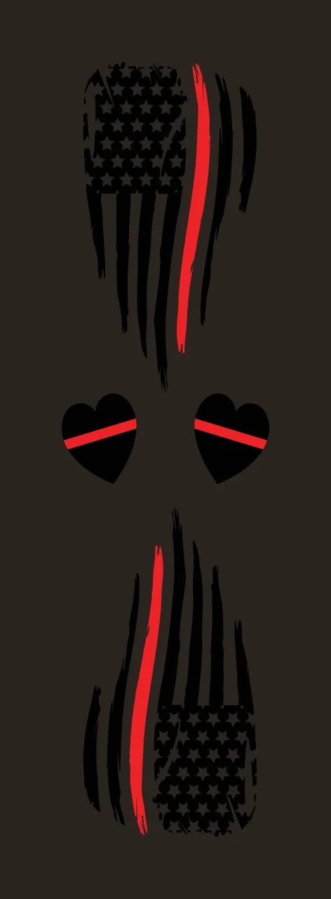 Distressed American Flag Heart Shape Symbols and hearts black contrast preview thumbnail
