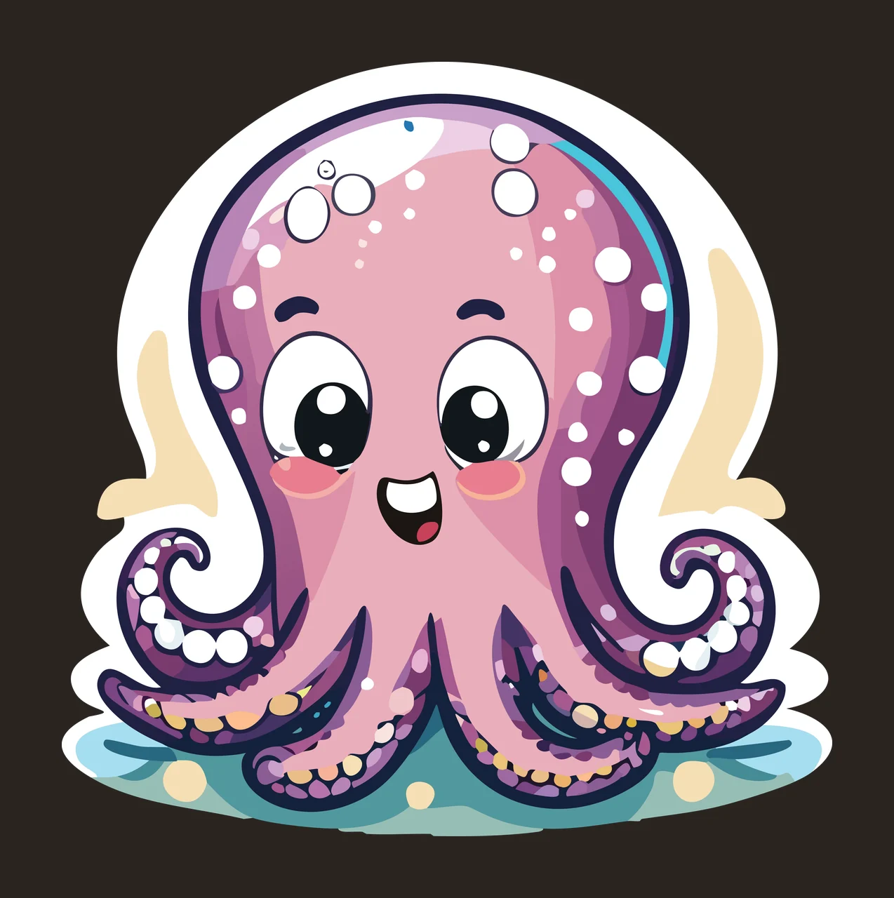 Intricate Black Silhouette Of An Octopus tentacles circles contrast preview thumbnail