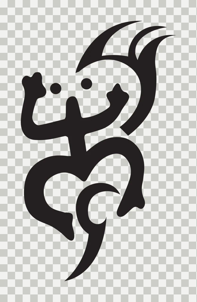 Abstract Tribal Frog Shape Design patterns black plain ornament transparency and detail preview thumbnail