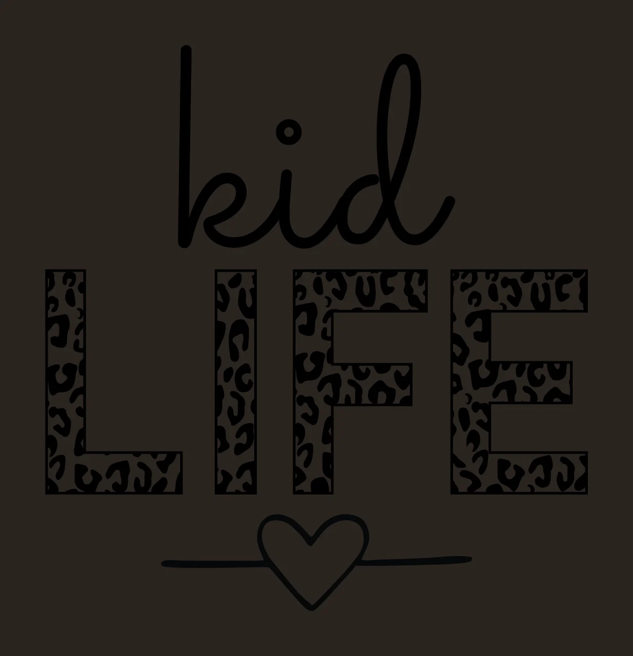 Kid Life Leopard Print Typography pattern heart graphic black contrast preview thumbnail