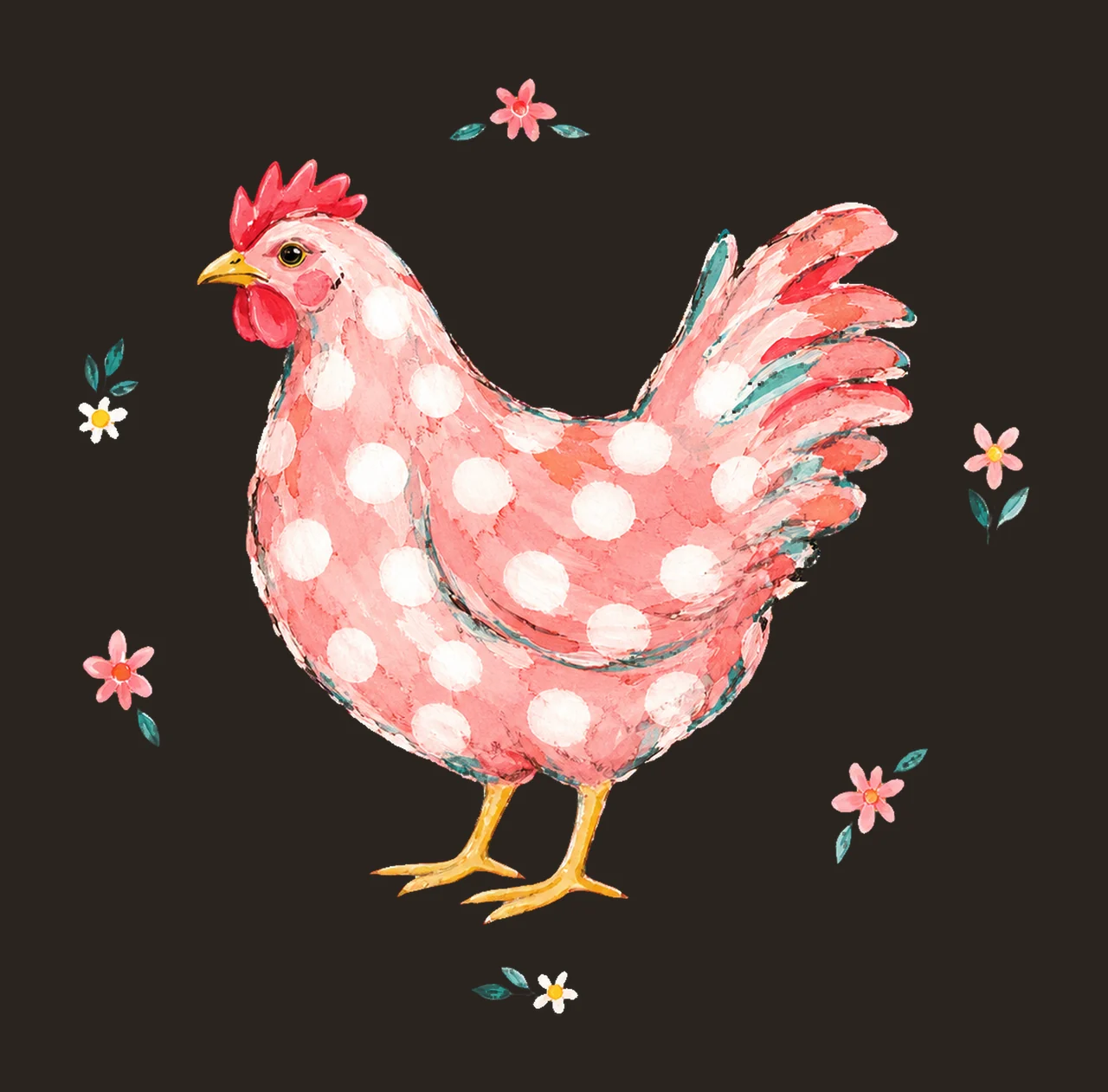 Summer Striped Floral Chicken sublimation Variation A contrast preview thumbnail