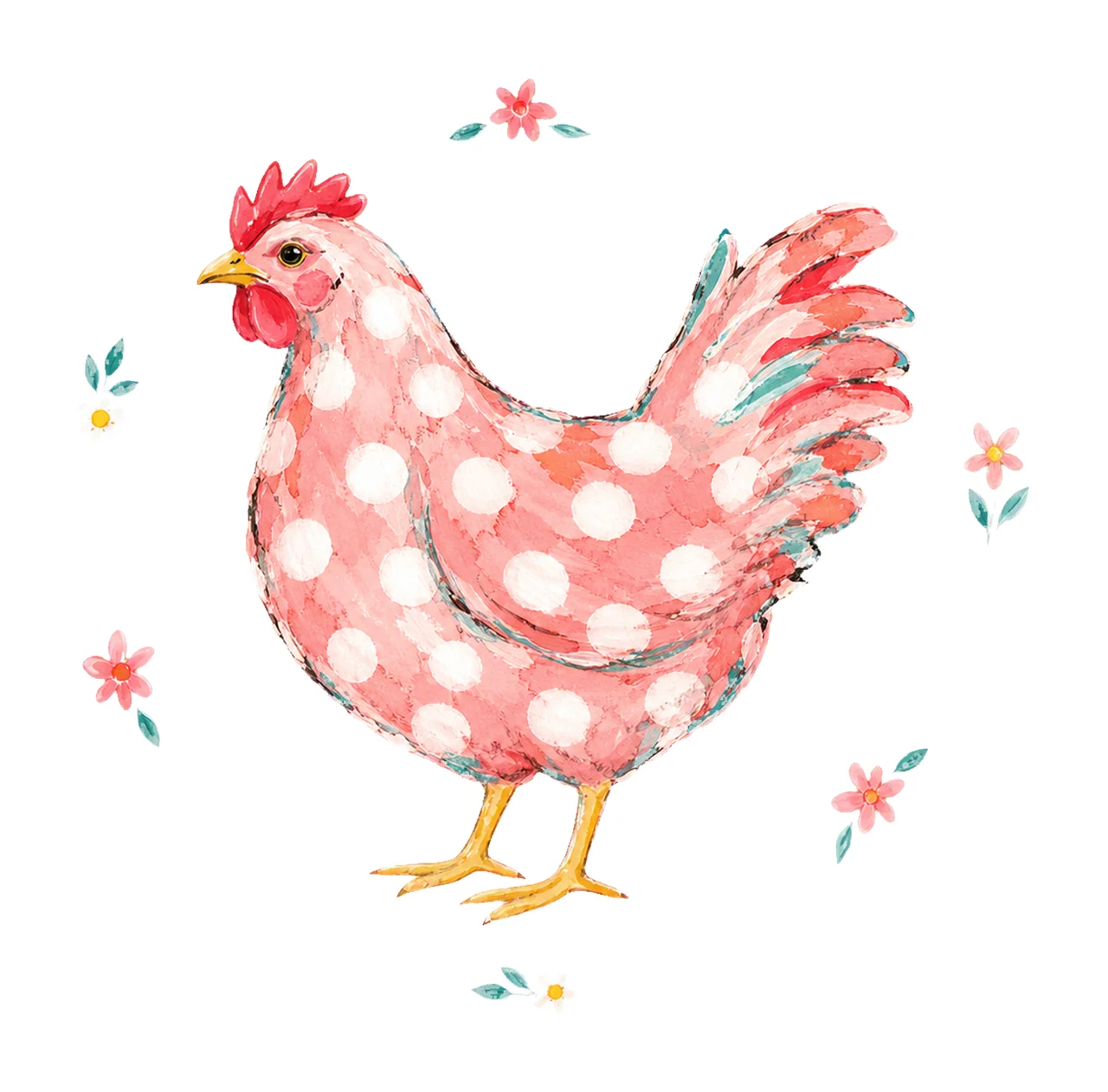 Summer Striped Floral Chicken sublimation Variation A