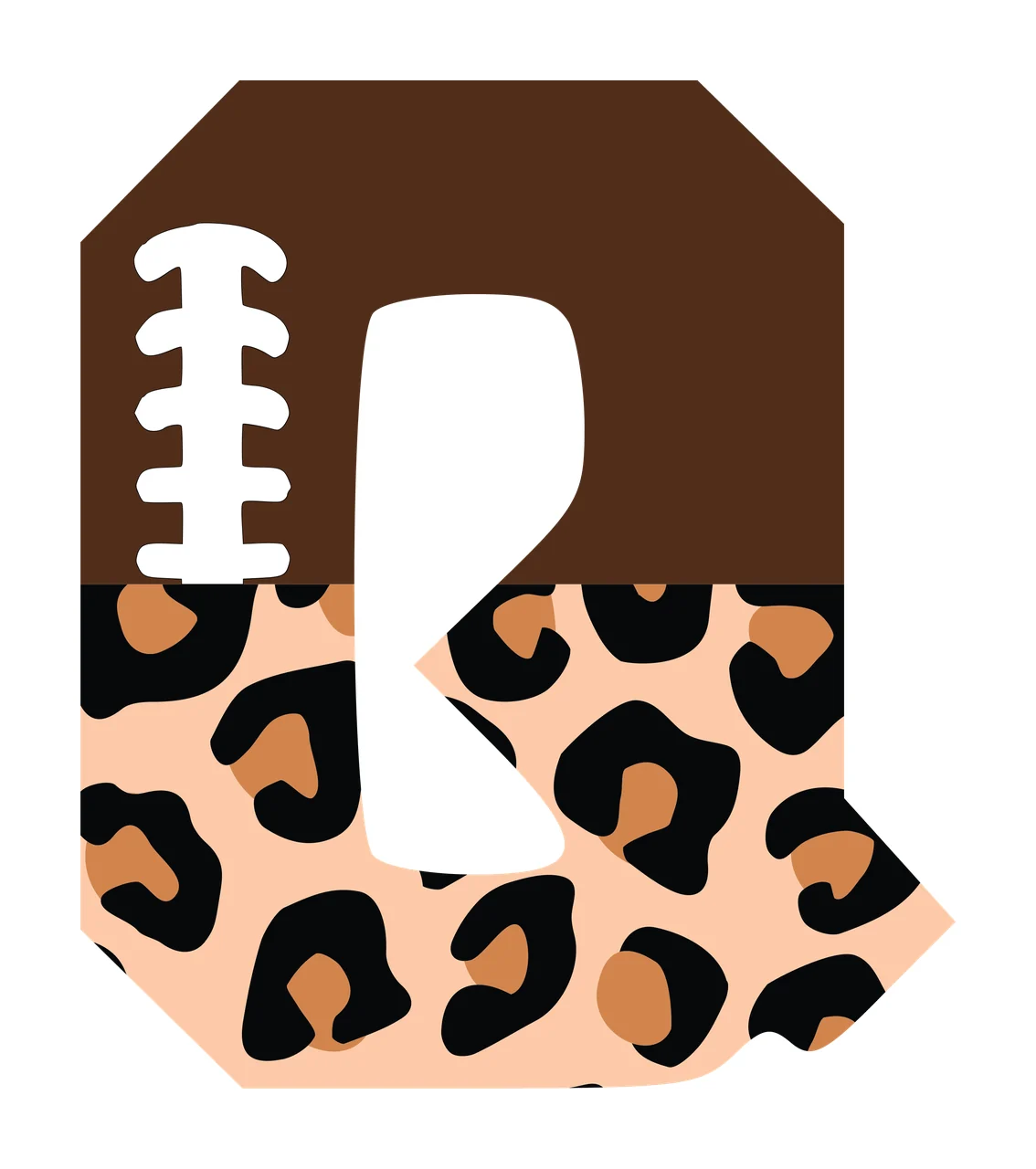 Football Font Half Leopard Character 07 american gridiron touchdown
