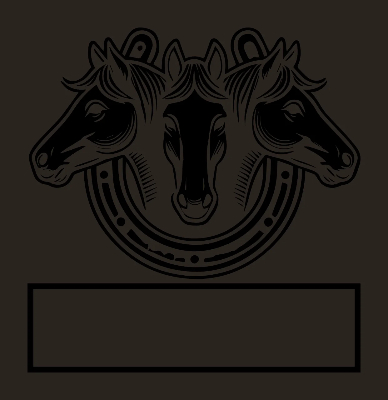 Horse Three Heads In Horseshoe Icon arranged horses rectangle contrast preview thumbnail