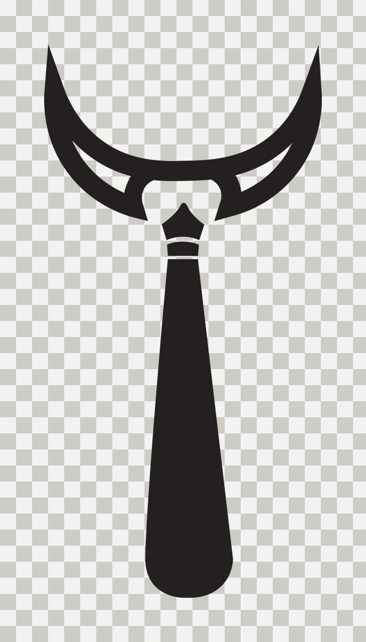 Black Horn Shape Tie Icon necktie display horns silhouette transparency and detail preview thumbnail