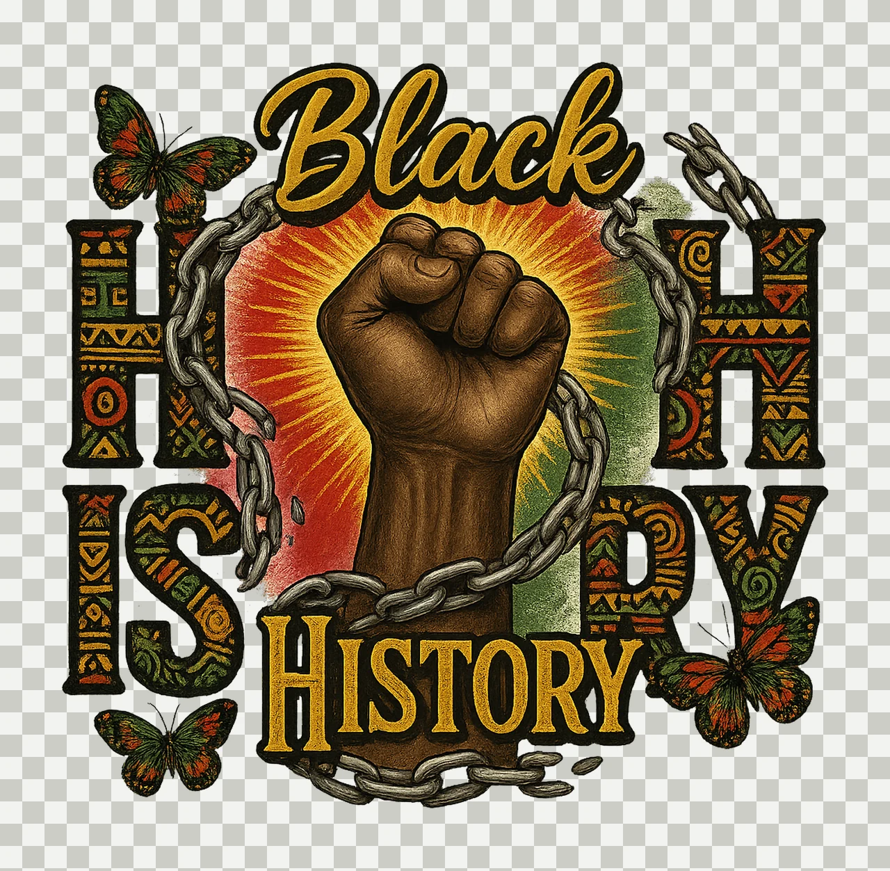 Black Her Story Juneteenth Sublimation Design Empowerment transparency and detail preview thumbnail
