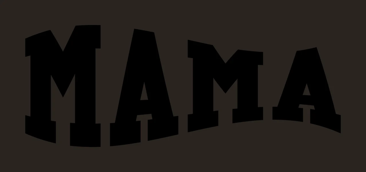 Mama Text In Curved Font contrast preview thumbnail