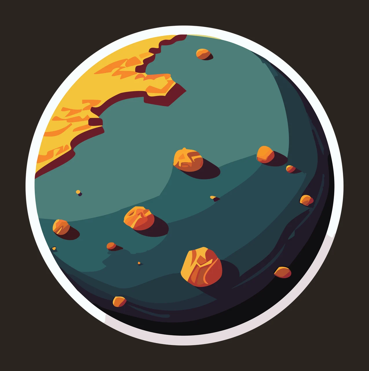 Planet Earth Global Circle Outline orbiting line art black contrast preview thumbnail