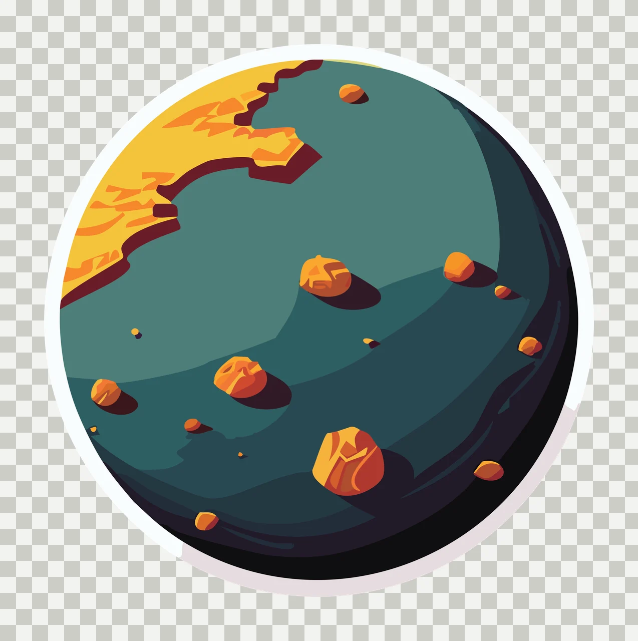 Planet Earth Global Circle Outline orbiting line art black transparency and detail preview thumbnail