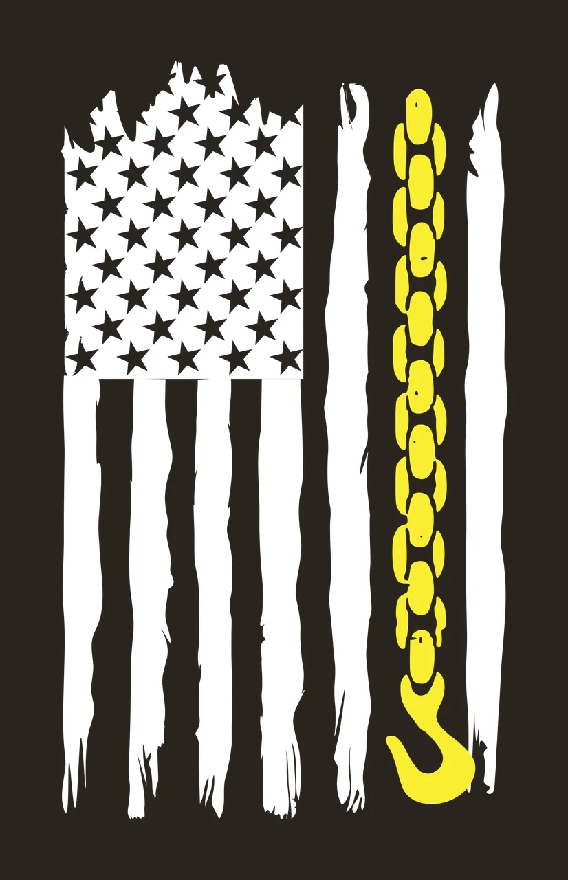 Flag White Vertical Distressed With Integrated Chain hook black contrast preview thumbnail