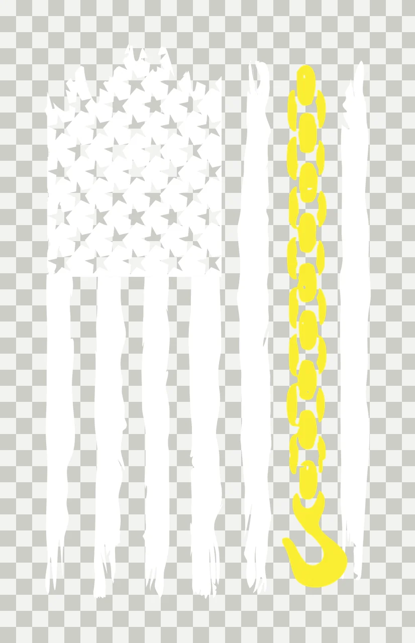 Flag White Vertical Distressed With Integrated Chain hook black transparency and detail preview thumbnail