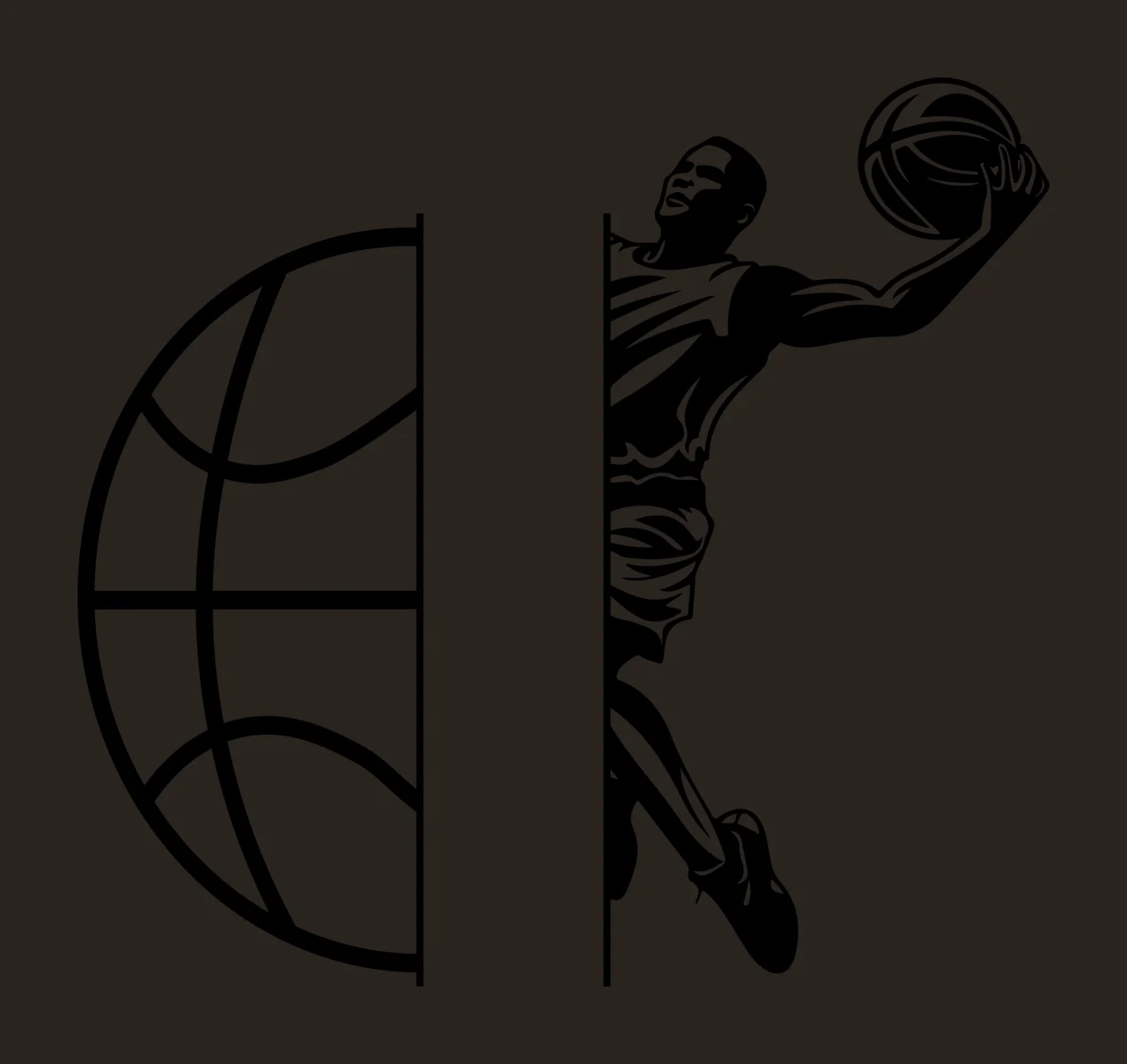 Ball Basketball Player Silhouette Reaching black white sports contrast preview thumbnail