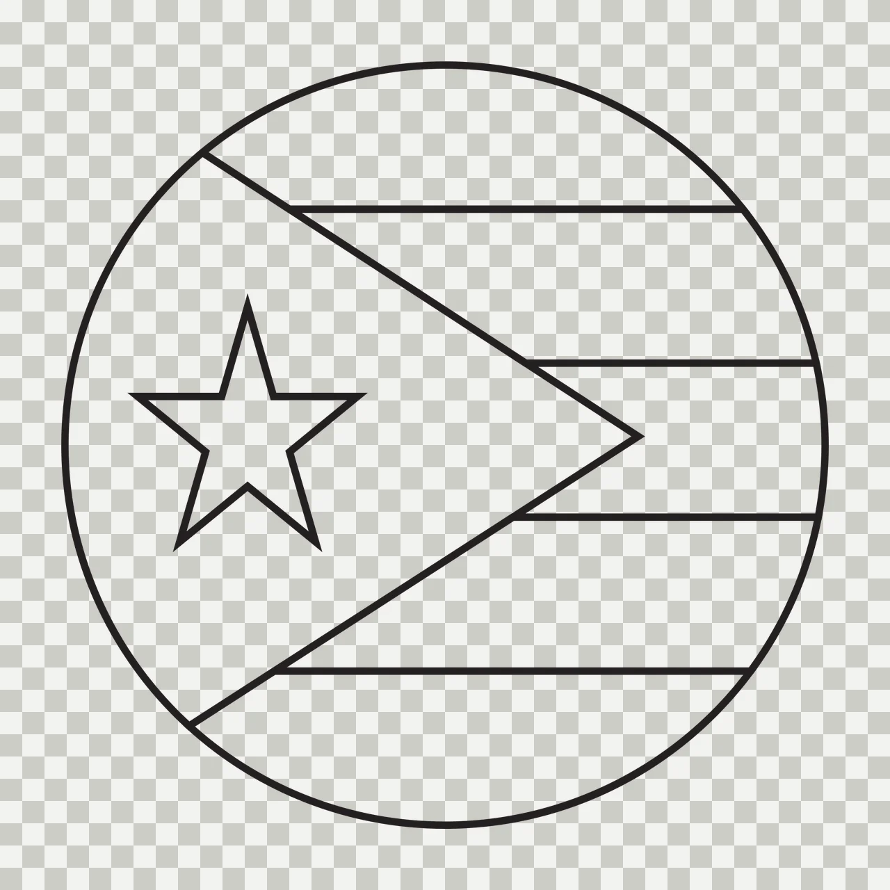 Circular Flag With Star Design containing circle lines linear transparency and detail preview thumbnail