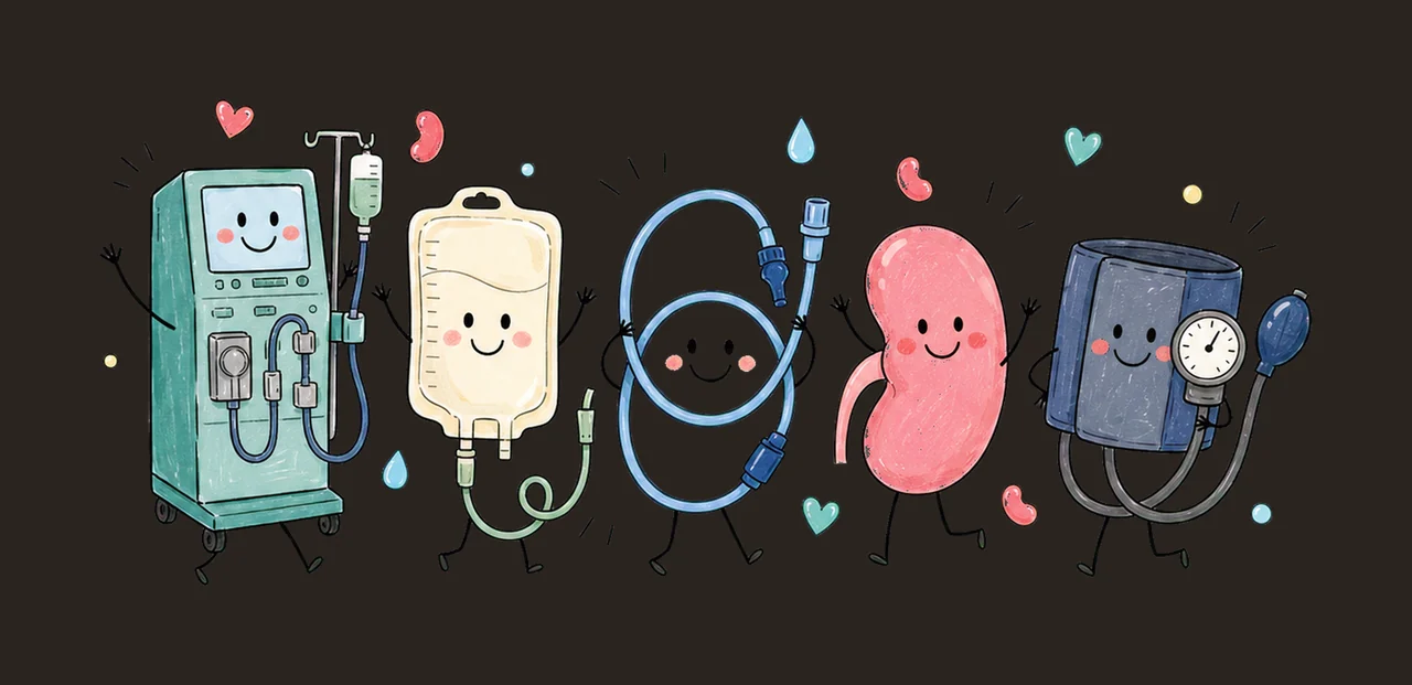 Dialysis Nurse Doodle Crew Cute Kidney Variation B contrast preview thumbnail