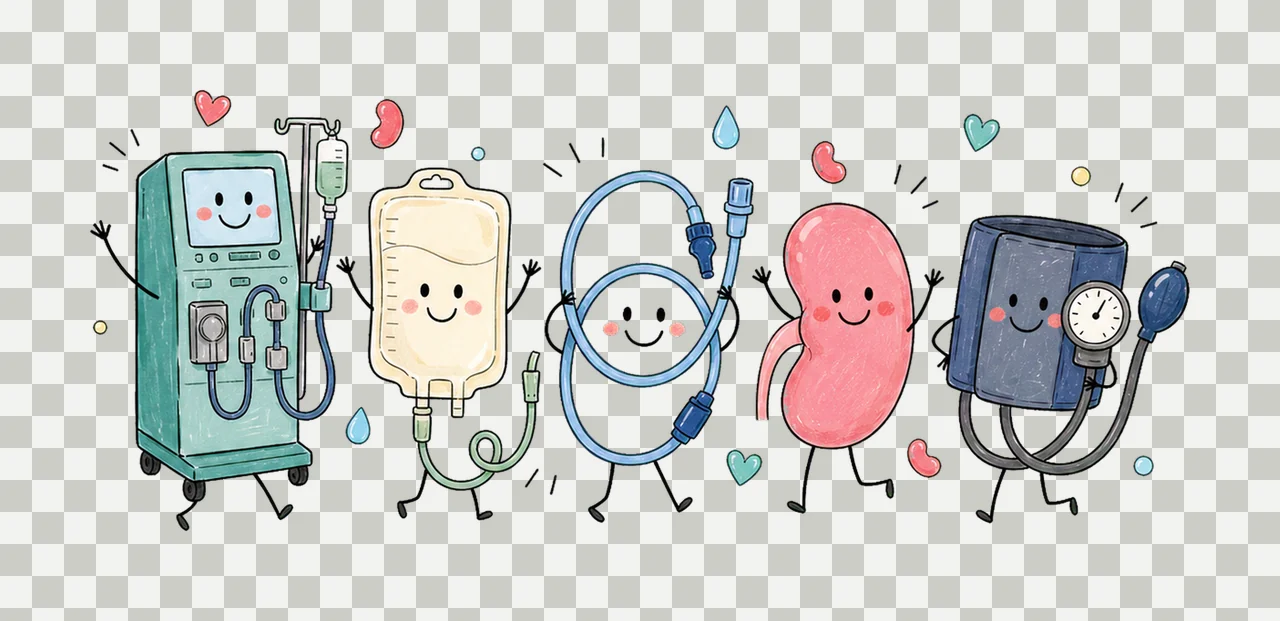 Dialysis Nurse Doodle Crew Cute Kidney Variation B transparency and detail preview thumbnail