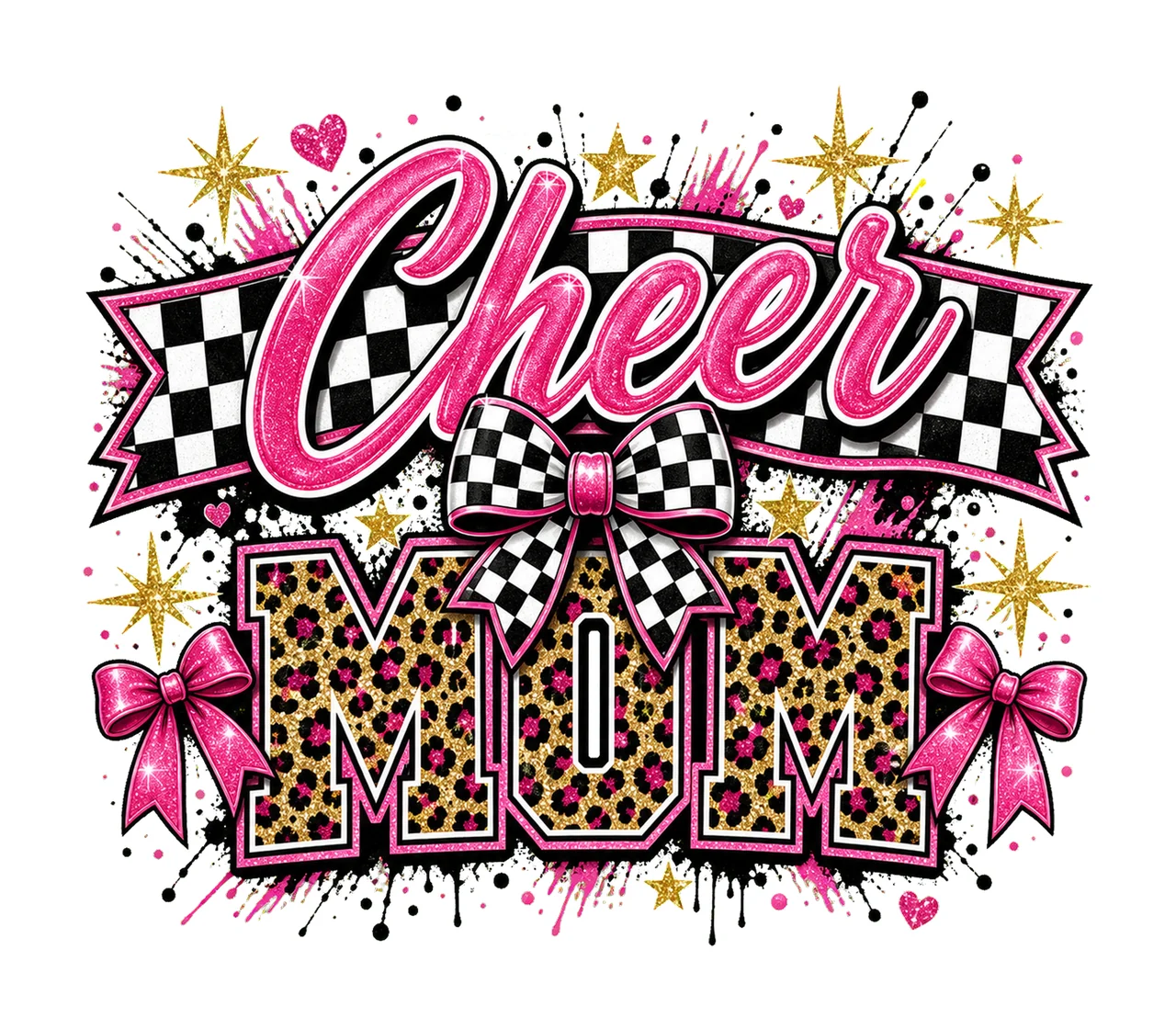 Checkered Coquette Cheer Mom Cheerleader Team Variation B