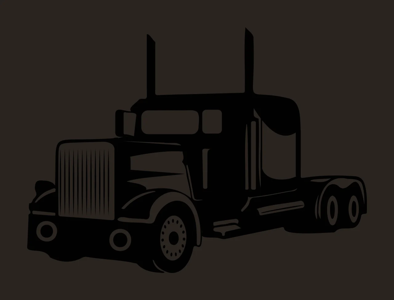 Truck Large Heavy Duty Semi Profile standing wheels exhaust pipes contrast preview thumbnail