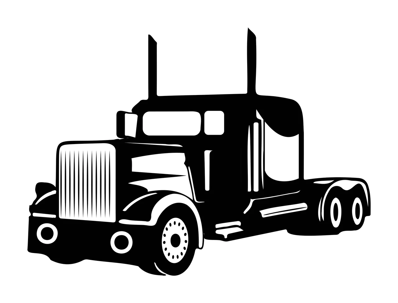 Truck Large Heavy Duty Semi Profile standing wheels exhaust pipes